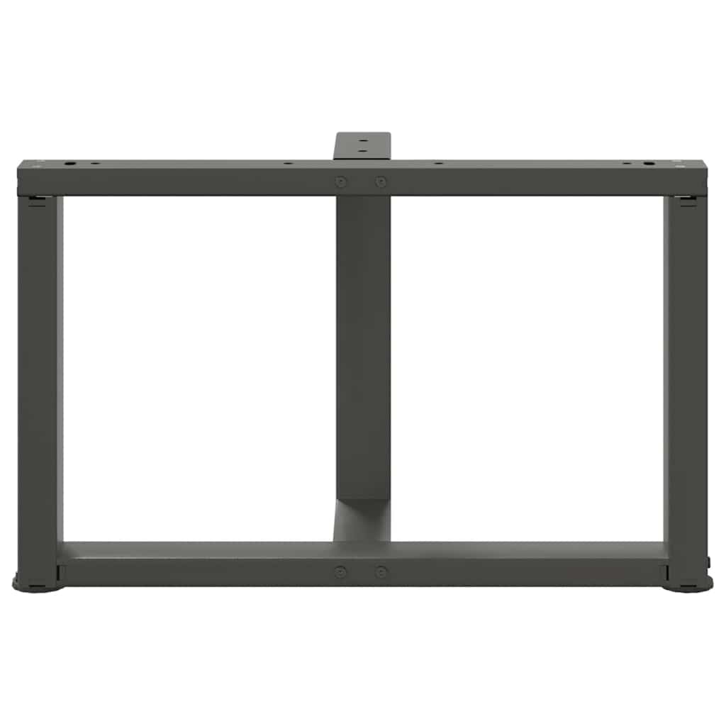 Pieds de table basse en T, 2 pièces, anthracite, 70 x 25 x (42-43) cm, acier - XIOS