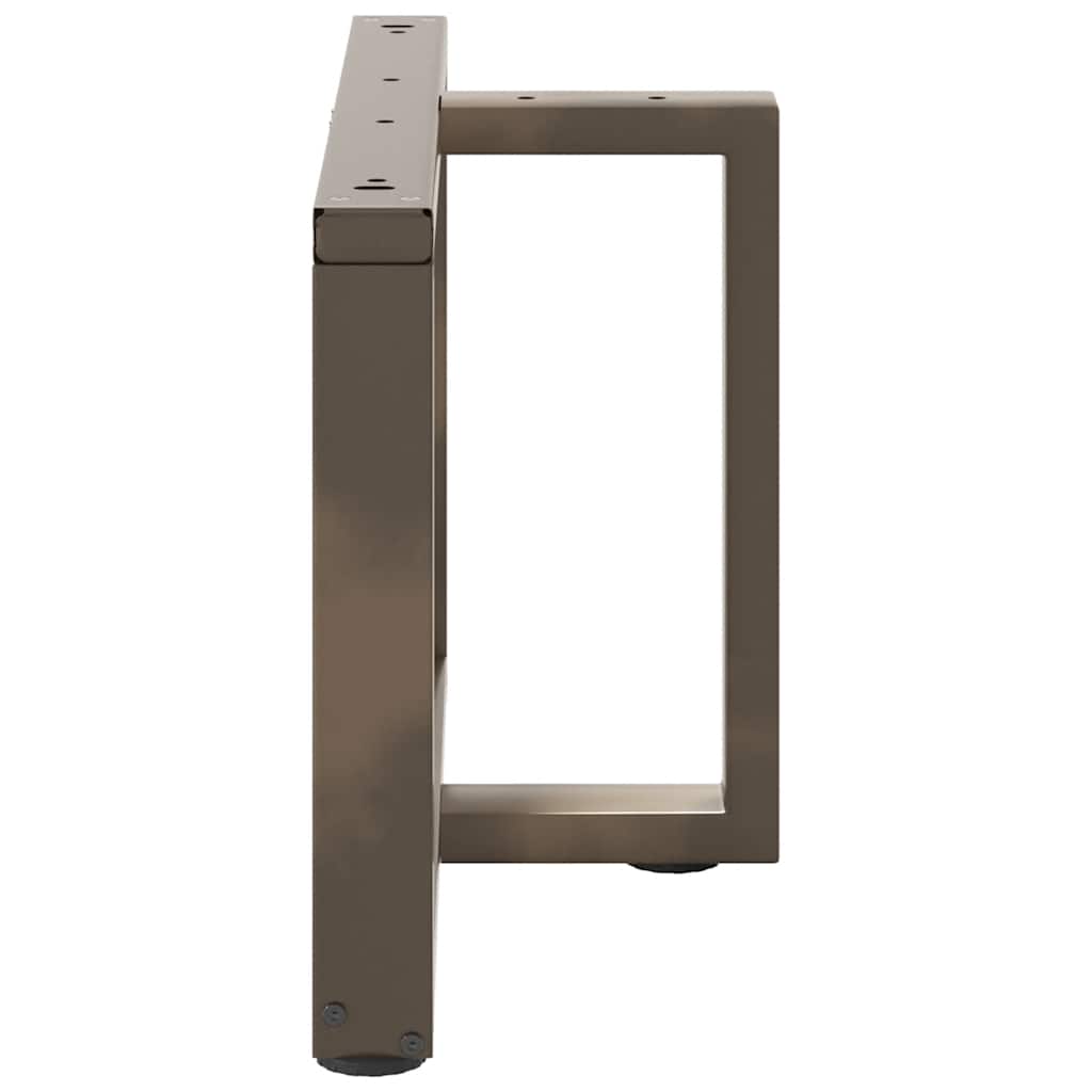 Pieds de table basse en T, 2 pièces, noir, 70 x 25 x (42-43) cm, acier - XIOS