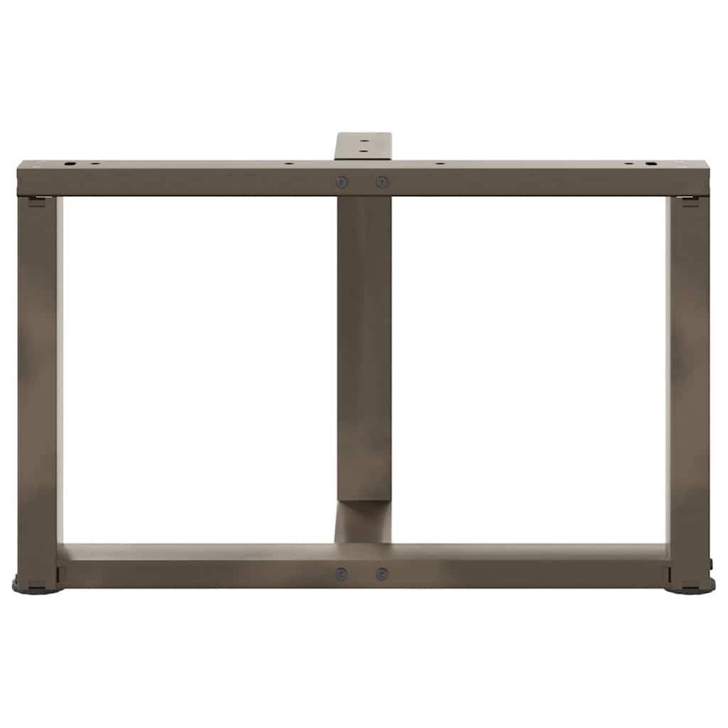 Pieds de table basse en T, 2 pièces, noir, 70 x 25 x (42-43) cm, acier - XIOS