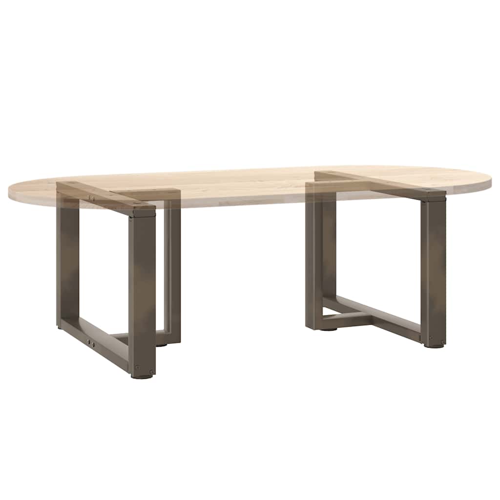 Pieds de table basse en T, 2 pièces, noir, 70 x 25 x (42-43) cm, acier - XIOS