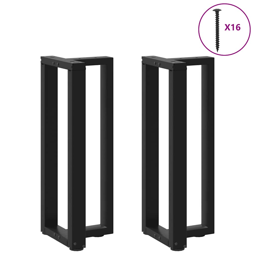 Pieds de table console en T, 2 pièces, noir, 25 x 28 x (72-73) cm, acier - XIOS