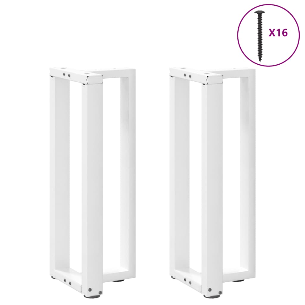 Pieds de table console en T, 2 pièces, blanc, 25 x 28 x (72-73) cm, acier - XIOS