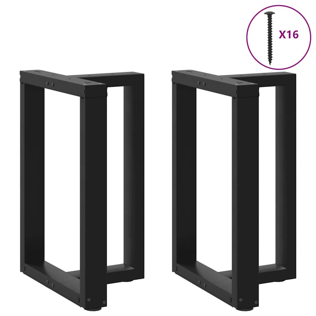 Pieds de table à manger en T, 2 pièces, noir, 60 x 35 x (72-73) cm, acier - XIOS
