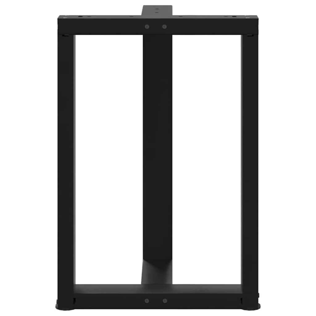Pieds de table à manger en T, 2 pièces, noir, 60 x 35 x (72-73) cm, acier - XIOS