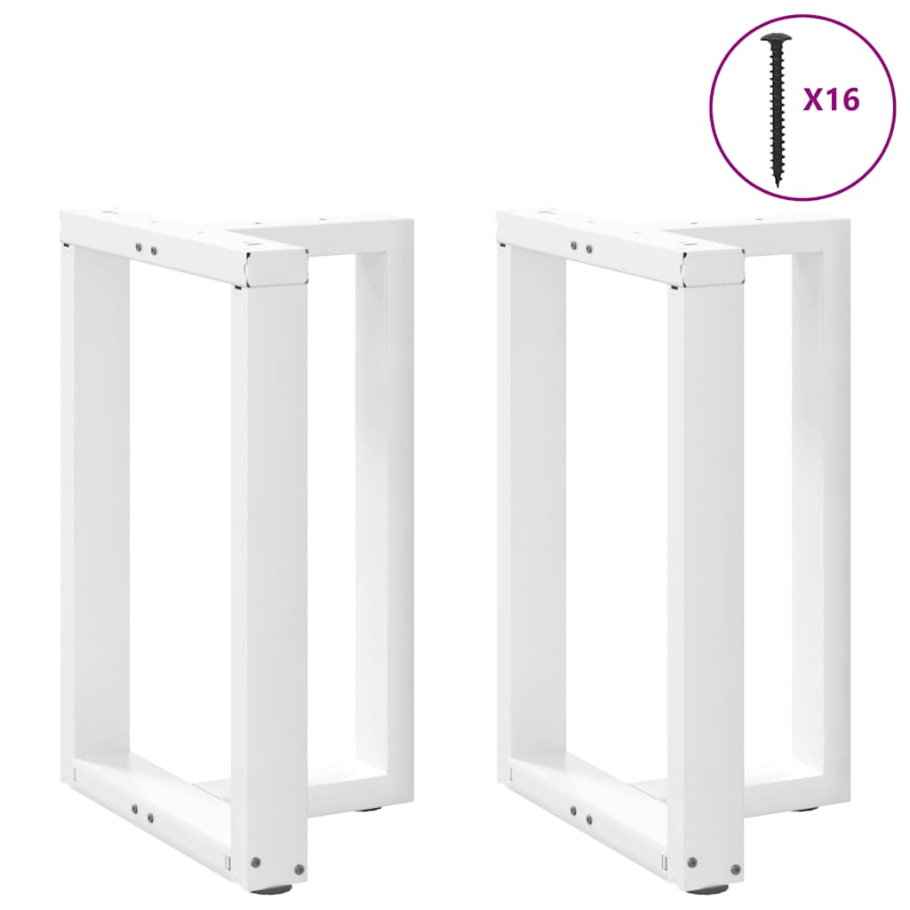 Pieds de table à manger en T, 2 pièces, blanc, 60 x 35 x (72-73) cm, acier - XIOS
