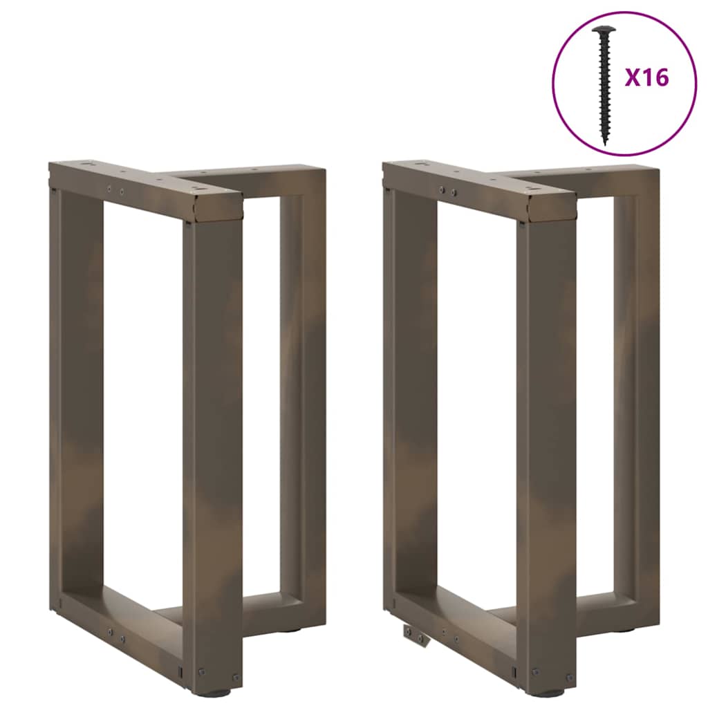 Pieds de table à manger en T, 2 pièces, noir, 60 x 35 x (72-73) cm, acier - XIOS