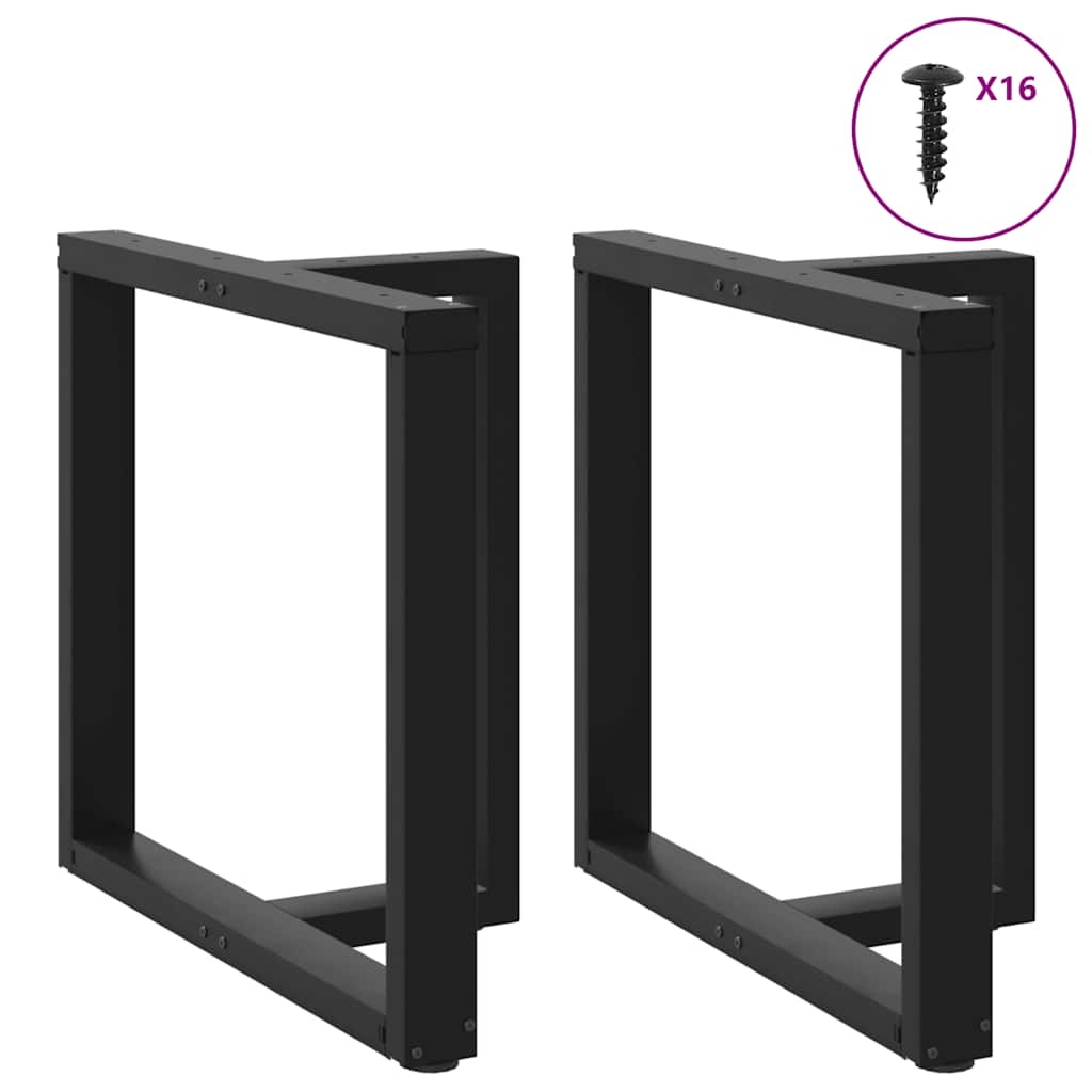 Pieds de table à manger en T, 2 pièces, noir, 70 x 35 x (72-73) cm, acier - XIOS