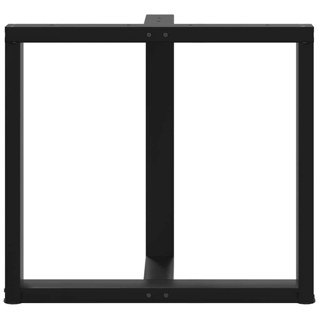 Pieds de table à manger en T, 2 pièces, noir, 70 x 35 x (72-73) cm, acier - XIOS