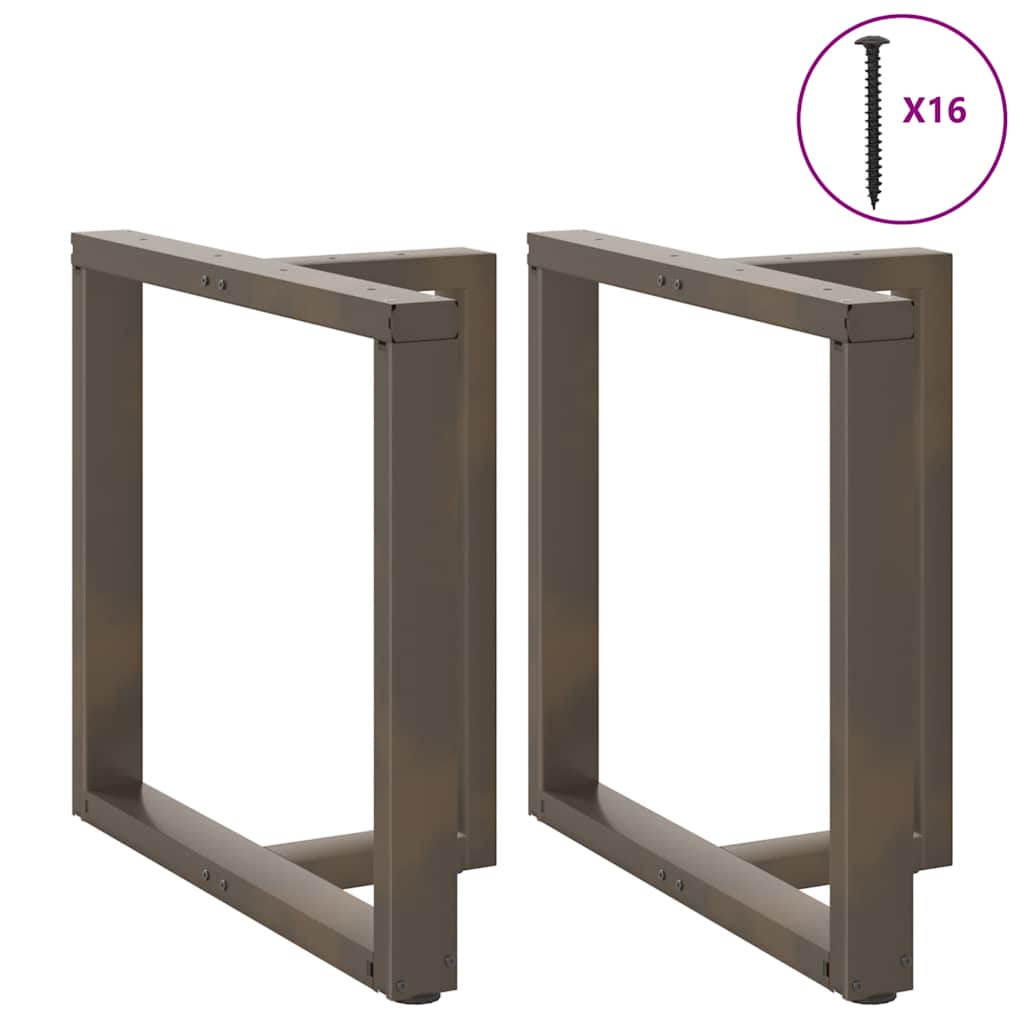 Pieds de table à manger en T, 2 pièces, noir, 70 x 35 x (72-73) cm, acier - XIOS