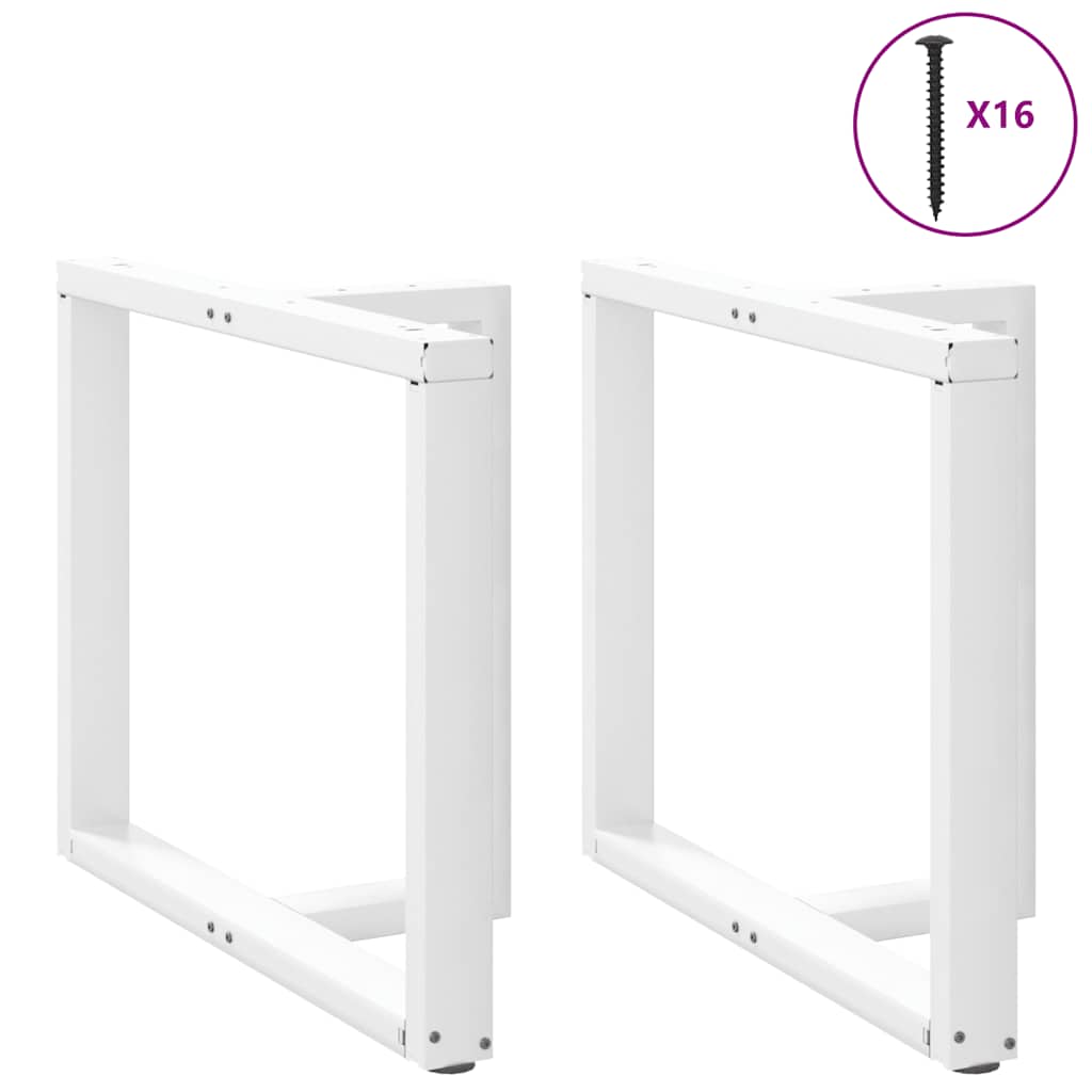 Pieds de table à manger en T, 2 pièces, blanc, 90 x 35 x (72-73) cm, acier - XIOS