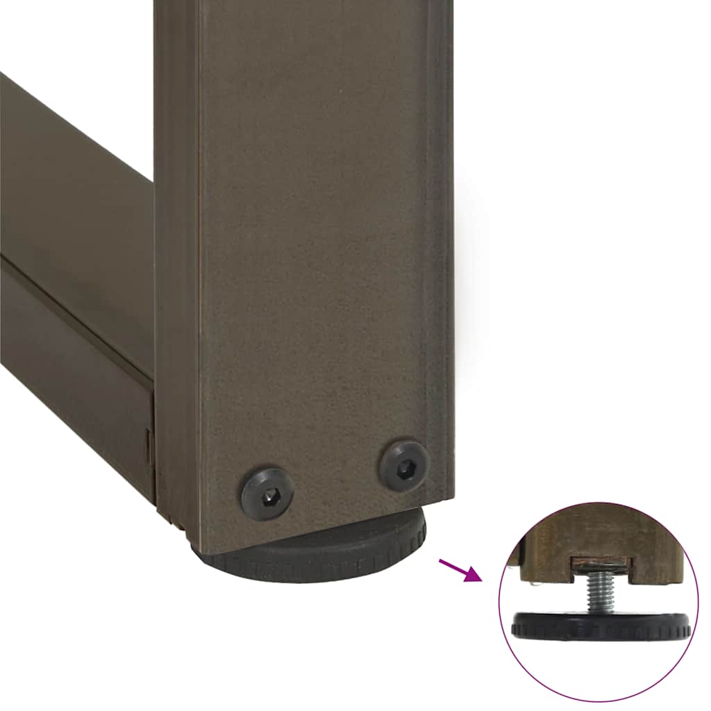 Pieds de table à manger en T 2 pièces Noir 90x35x(72-73) cm Acier - XIOS