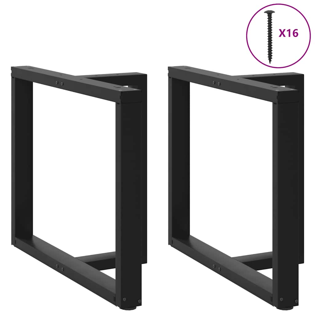 Pieds de table à manger en T, 2 pièces, noir, 100 x 35 x (72-73) cm, acier - XIOS