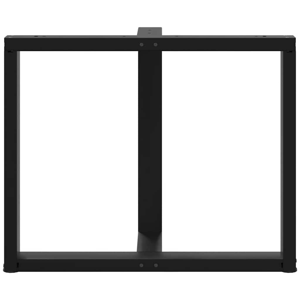 Pieds de table à manger en T, 2 pièces, noir, 100 x 35 x (72-73) cm, acier - XIOS