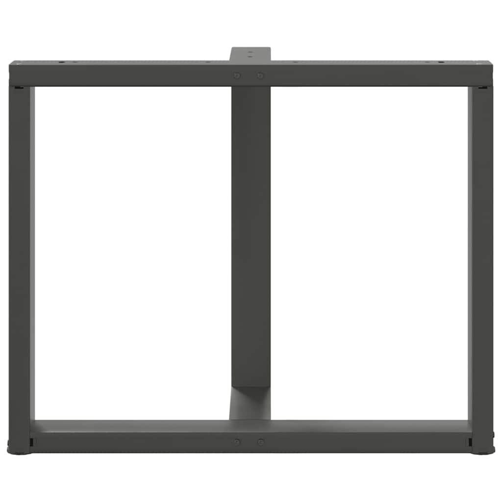 Pieds de table à manger en forme de T, 2 pièces, anthracite, 100 x 35 x (72-73) cm, acier - XIOS