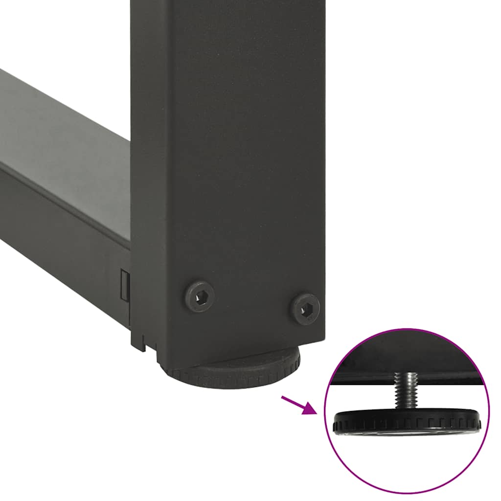 Pieds de table à manger en forme de T, 2 pièces, anthracite, 100 x 35 x (72-73) cm, acier - XIOS
