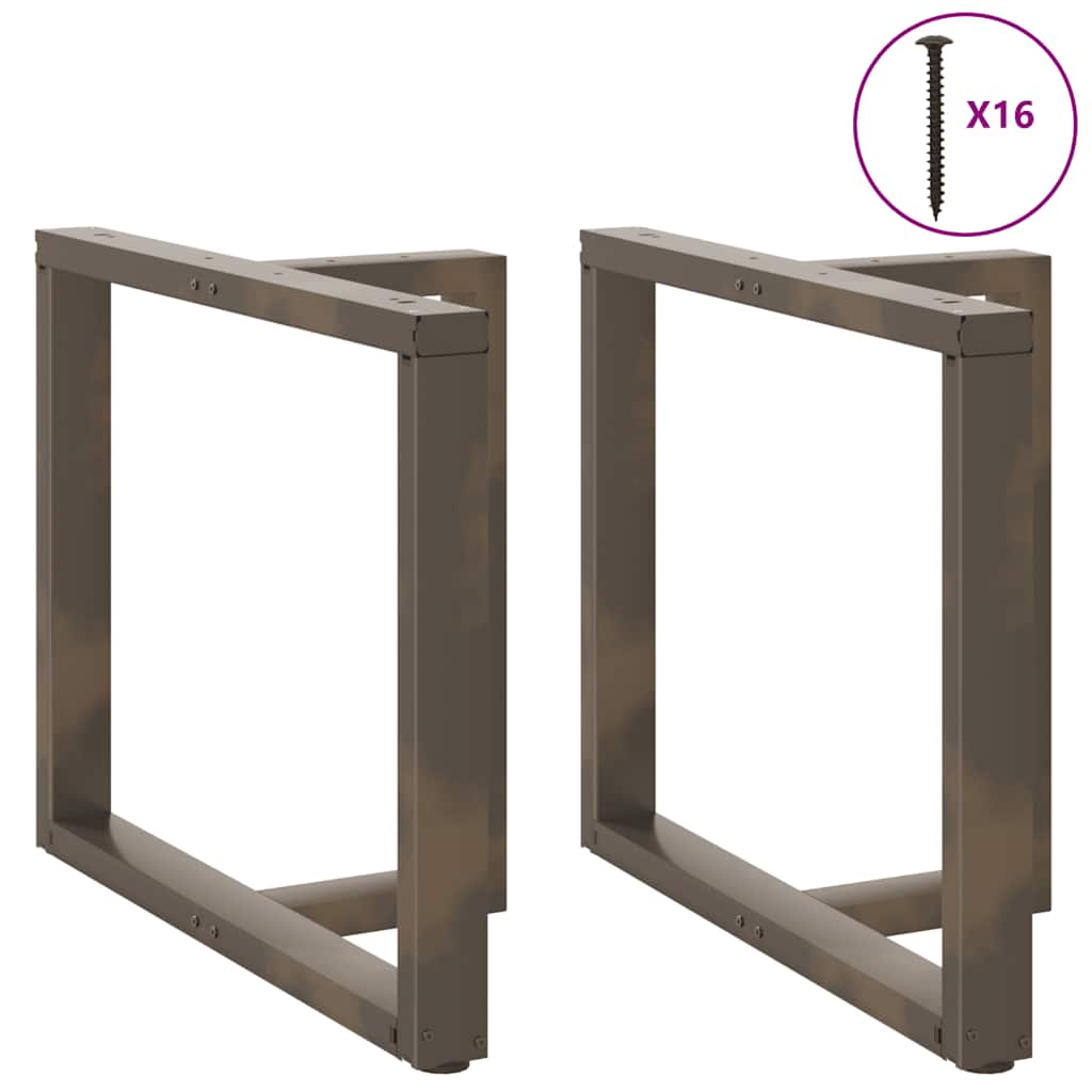 Pieds de table à manger en T, 2 pièces, noir, 100 x 35 x (72-73) cm, acier - XIOS