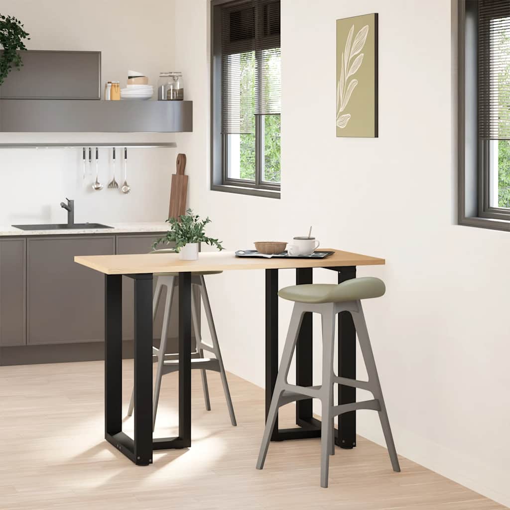 Pieds de table de bar en T, 2 pièces, noir, 60 x 35 x (90-91) cm, acier - XIOS