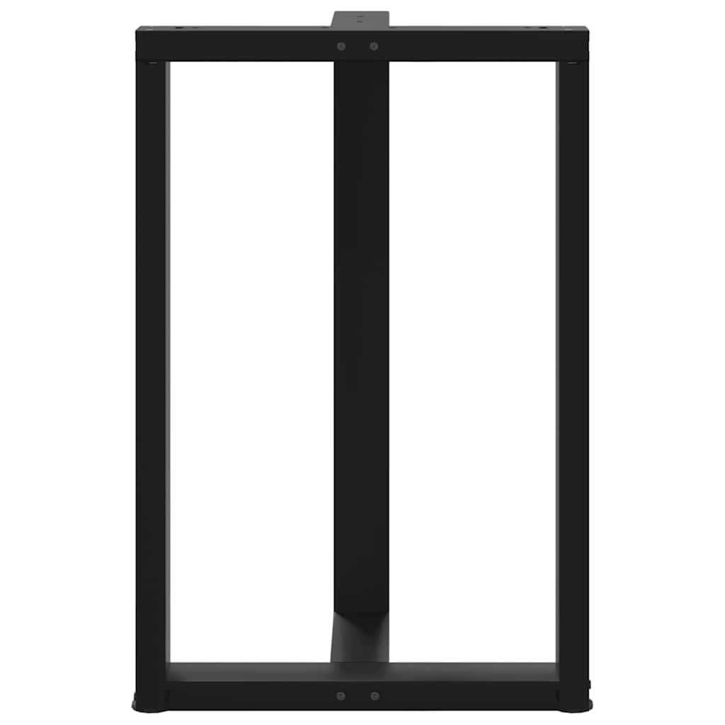 Pieds de table de bar en T, 2 pièces, noir, 60 x 35 x (90-91) cm, acier - XIOS