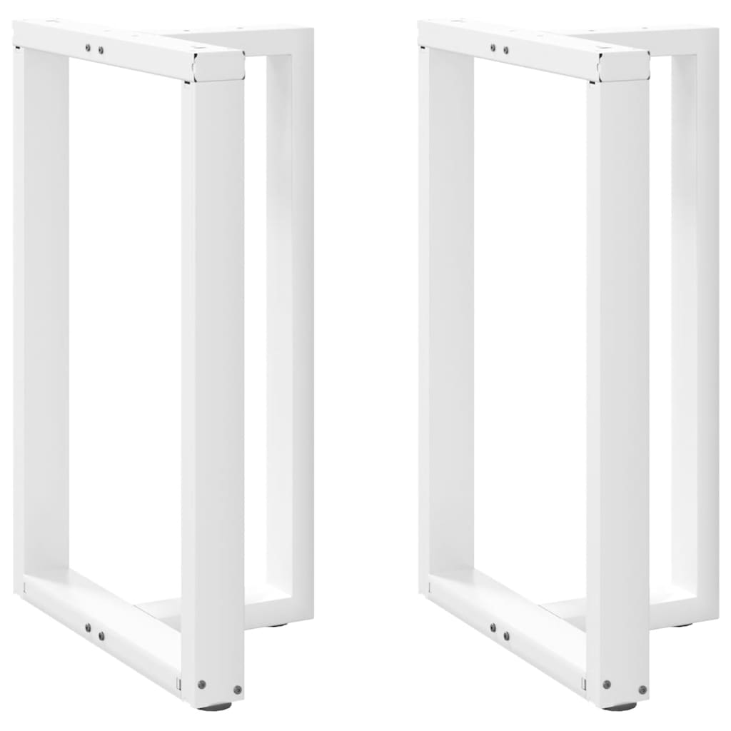 Pieds de table de bar en T, 2 pièces, blanc, 60 x 35 x (90-91) cm, acier