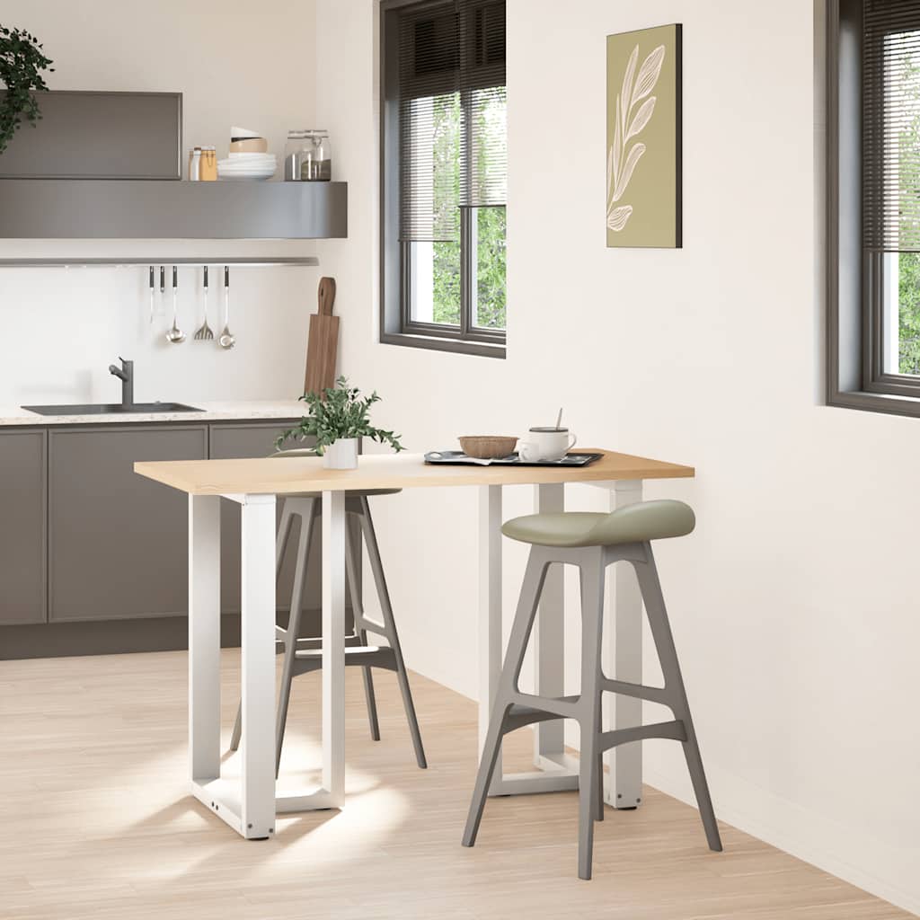 Pieds de table de bar en T, 2 pièces, blanc, 60 x 35 x (90-91) cm, acier