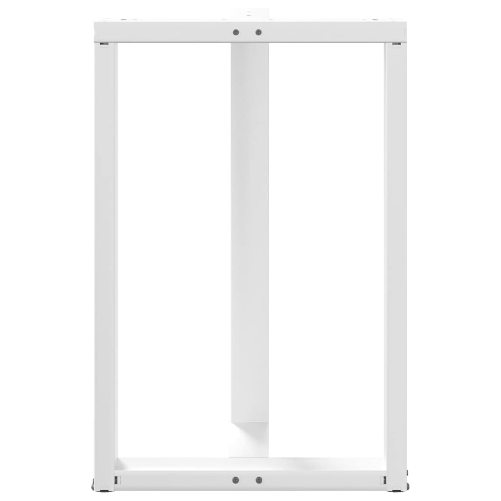 Pieds de table de bar en T, 2 pièces, blanc, 60 x 35 x (90-91) cm, acier