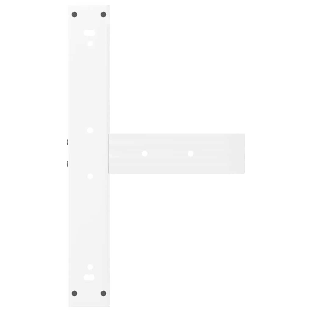 Pieds de table de bar en T, 2 pièces, blanc, 60 x 35 x (90-91) cm, acier