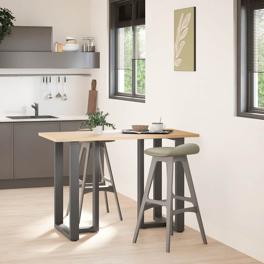 Pieds de table de bar en T, 2 pièces, anthracite, 60 x 35 x (90-91) cm, acier