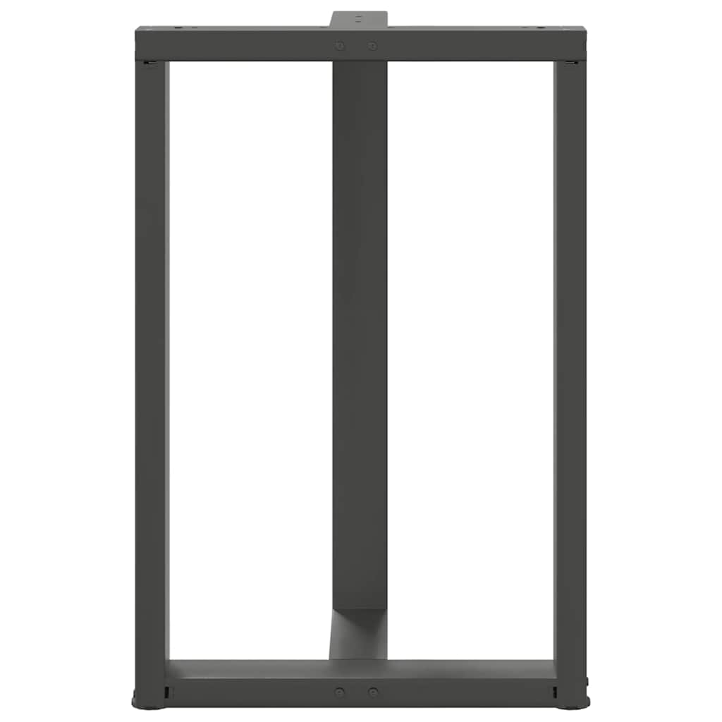 Pieds de table de bar en T, 2 pièces, anthracite, 60 x 35 x (90-91) cm, acier