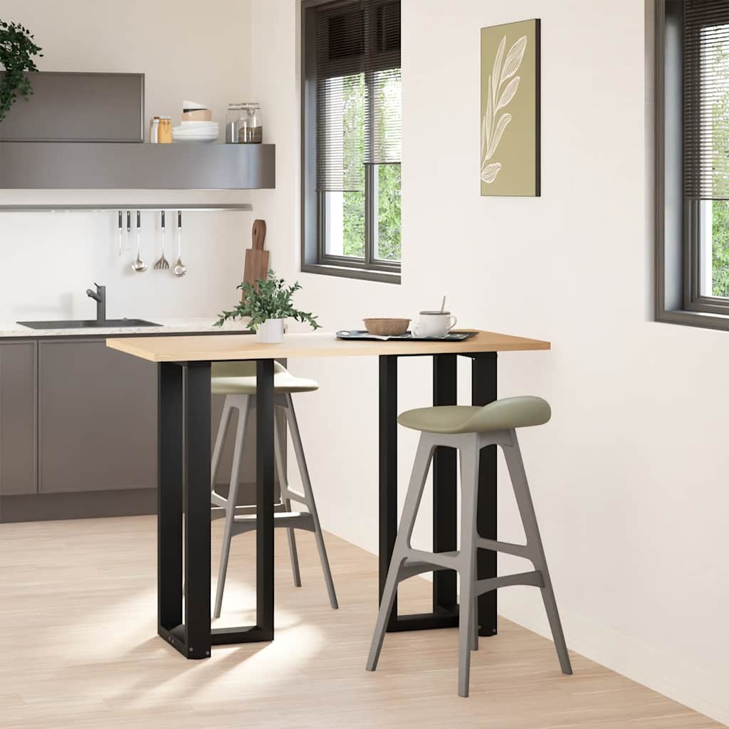 Pieds de table de bar en forme de T, 2 pièces, noir, 40 x 35 x (100-101) cm, acier
