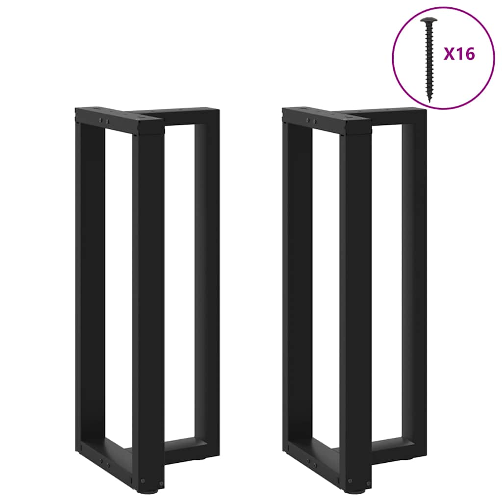 Pieds de table de bar en forme de T, 2 pièces, noir, 40 x 35 x (100-101) cm, acier