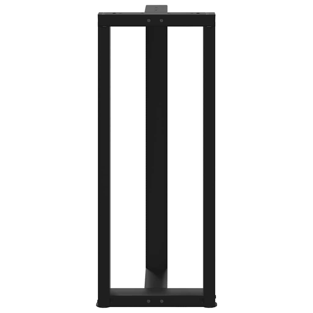 Pieds de table de bar en forme de T, 2 pièces, noir, 40 x 35 x (100-101) cm, acier