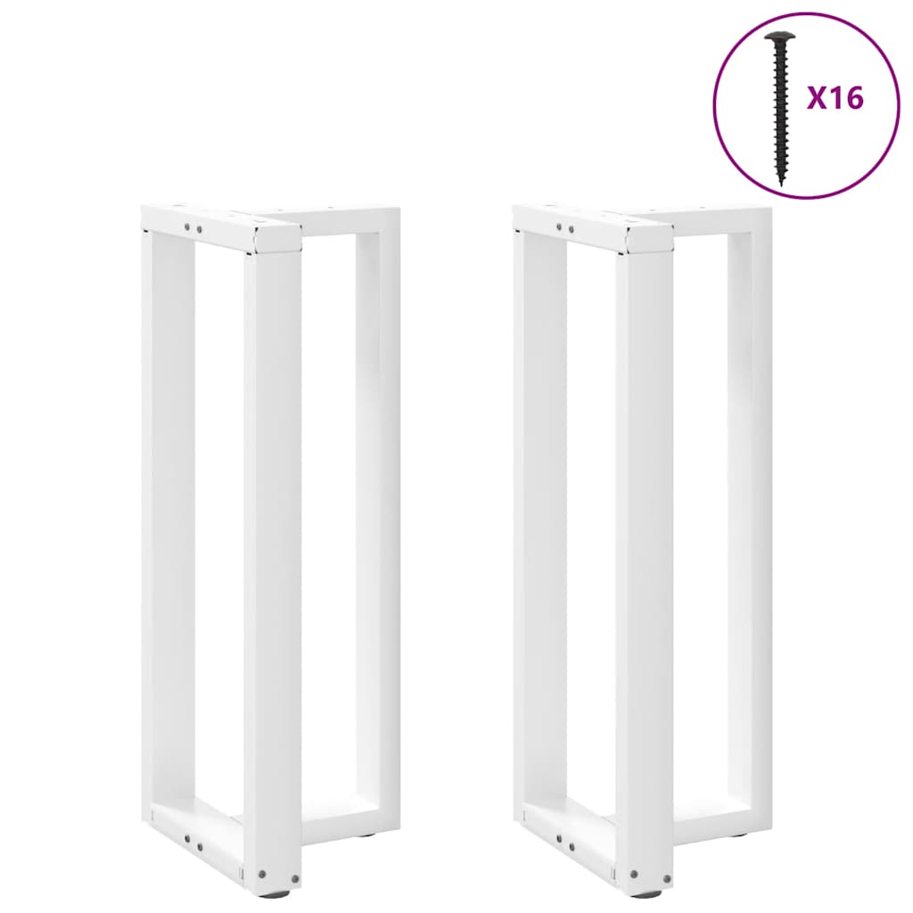 Pieds de table de bar en T, 2 pièces, blanc, 50 x 35 x (100-101) cm, acier - XIOS