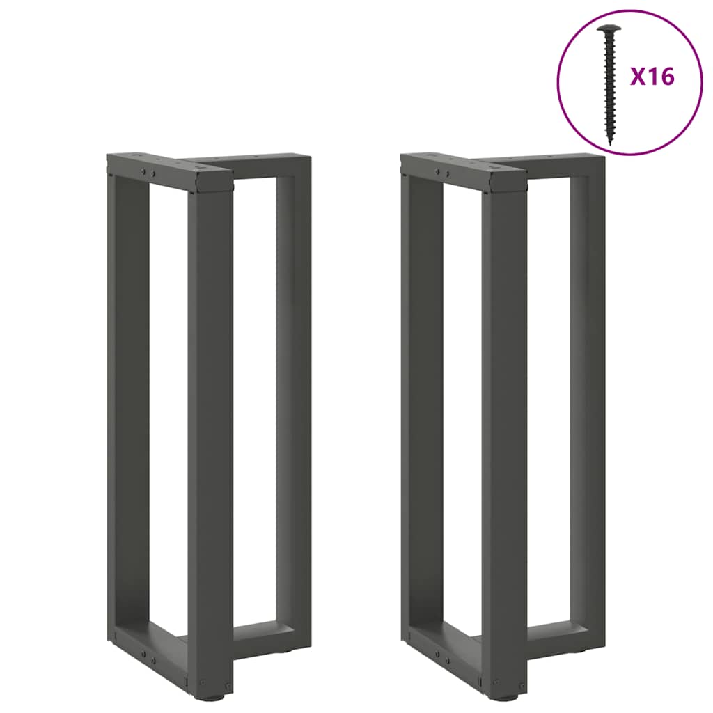 Pieds de table de bar en T, 2 pièces, anthracite, 50 x 35 x (100-101) cm, acier