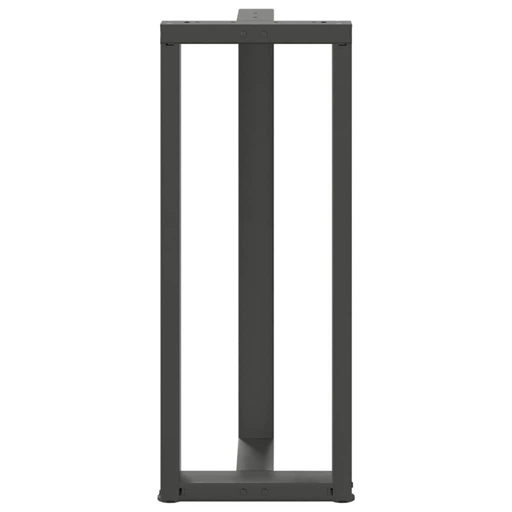 Pieds de table de bar en T, 2 pièces, anthracite, 50 x 35 x (100-101) cm, acier