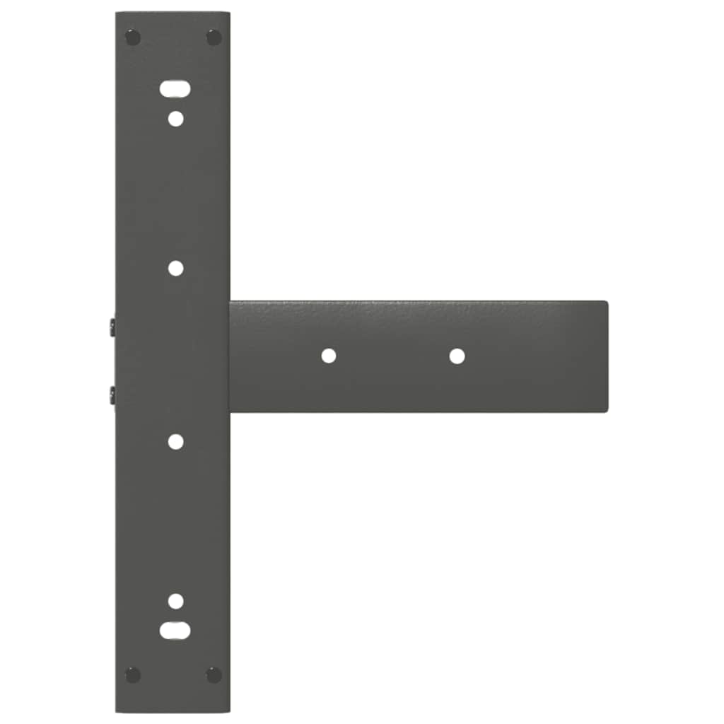 Pieds de table de bar en T, 2 pièces, anthracite, 50 x 35 x (100-101) cm, acier