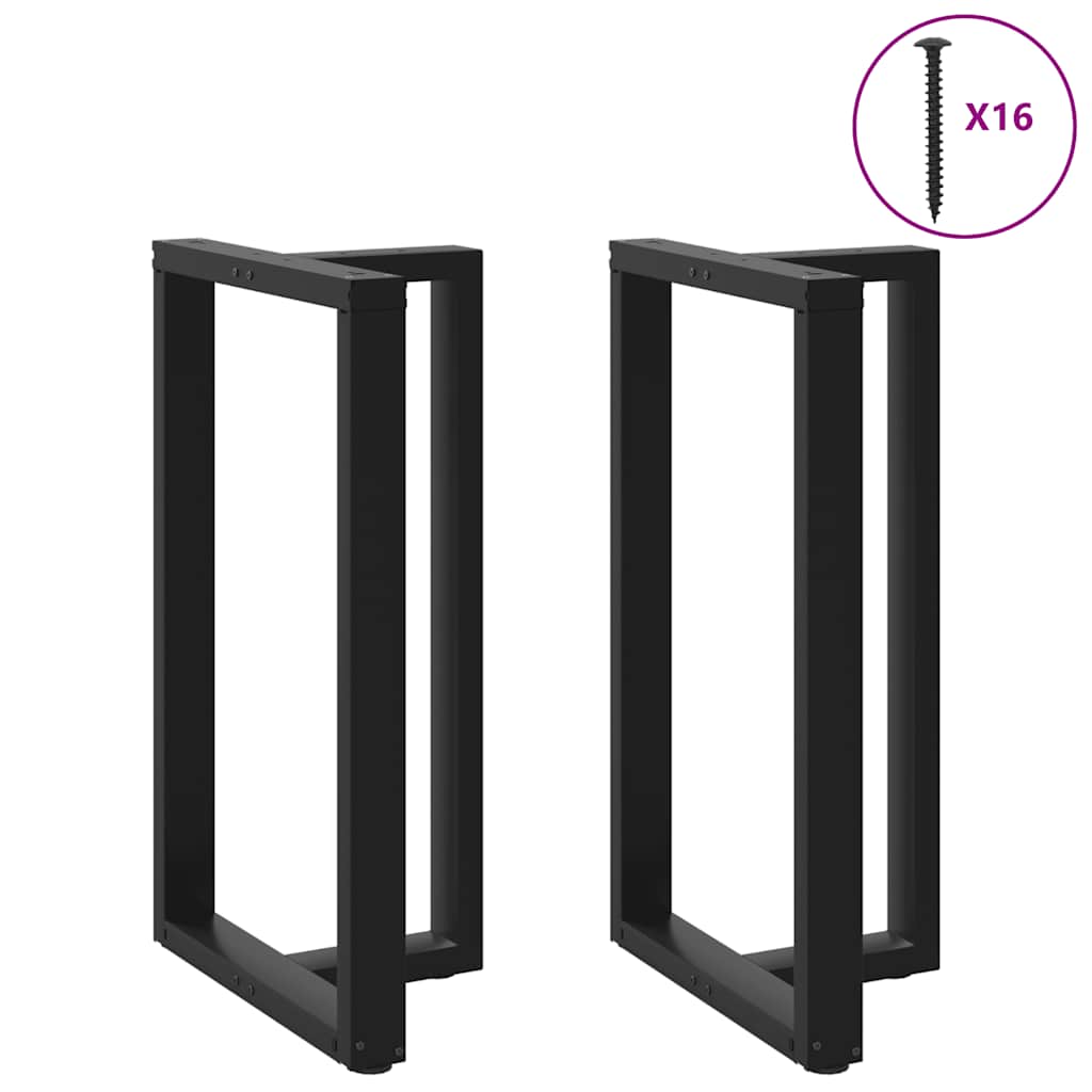 Pieds de table de bar en forme de T, 2 pièces, noir, 60 x 35 x (100-101) cm, acier