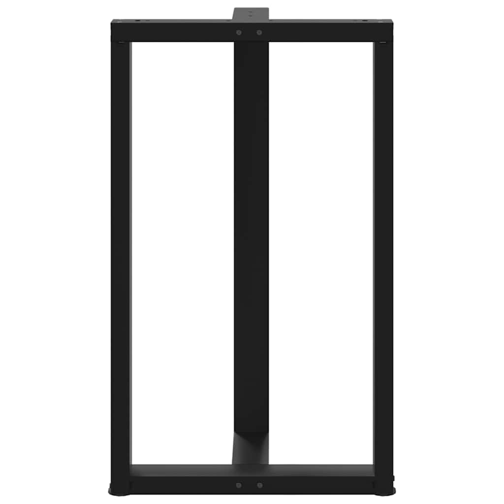 Pieds de table de bar en forme de T, 2 pièces, noir, 60 x 35 x (100-101) cm, acier