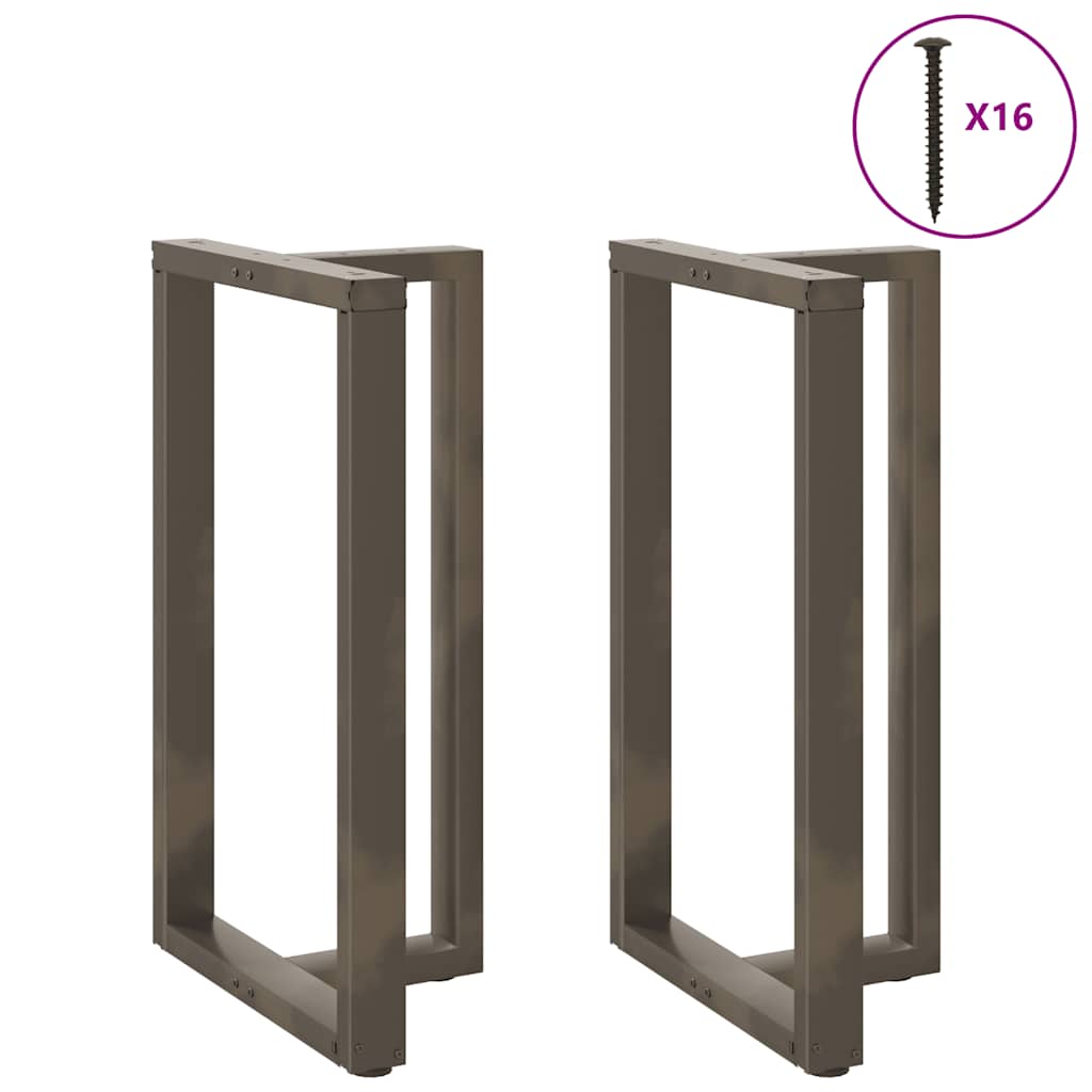 Pieds de table de bar en forme de T, 2 pièces, noir, 60 x 35 x (100-101) cm, acier - XIOS