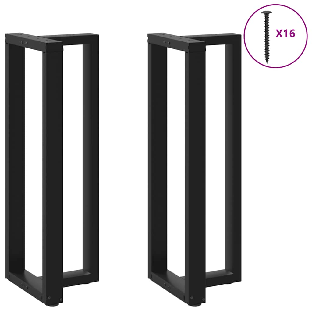Pieds de table de bar en T, 2 pièces, noir, 40 x 35 x (110-111) cm, acier - XIOS