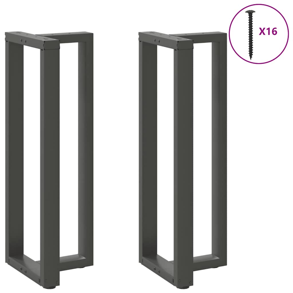 Pieds de table de bar en forme de T, 2 pièces, anthracite, 40 x 35 x (110-111) cm, acier - XIOS