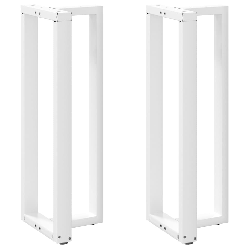 Pieds de table de bar en T, 2 pièces, blanc, 50 x 35 x (110-111) cm, acier