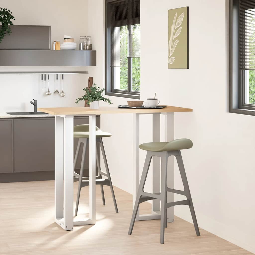 Pieds de table de bar en T, 2 pièces, blanc, 50 x 35 x (110-111) cm, acier