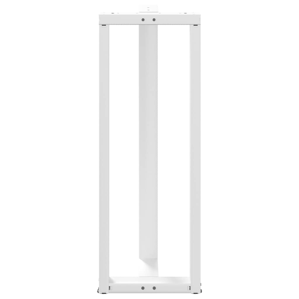 Pieds de table de bar en T, 2 pièces, blanc, 50 x 35 x (110-111) cm, acier