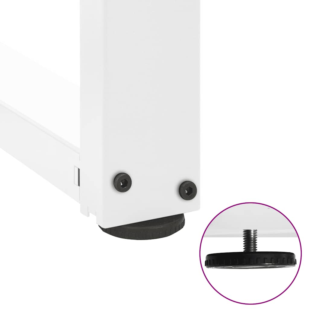 Pieds de table de bar en T, 2 pièces, blanc, 50 x 35 x (110-111) cm, acier