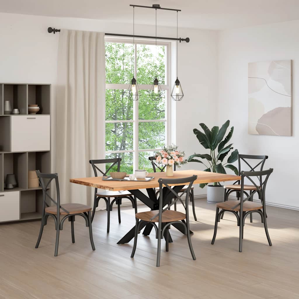Pied de table à manger en forme d'araignée, noir, 120 x 68 x (72-73) cm, acier