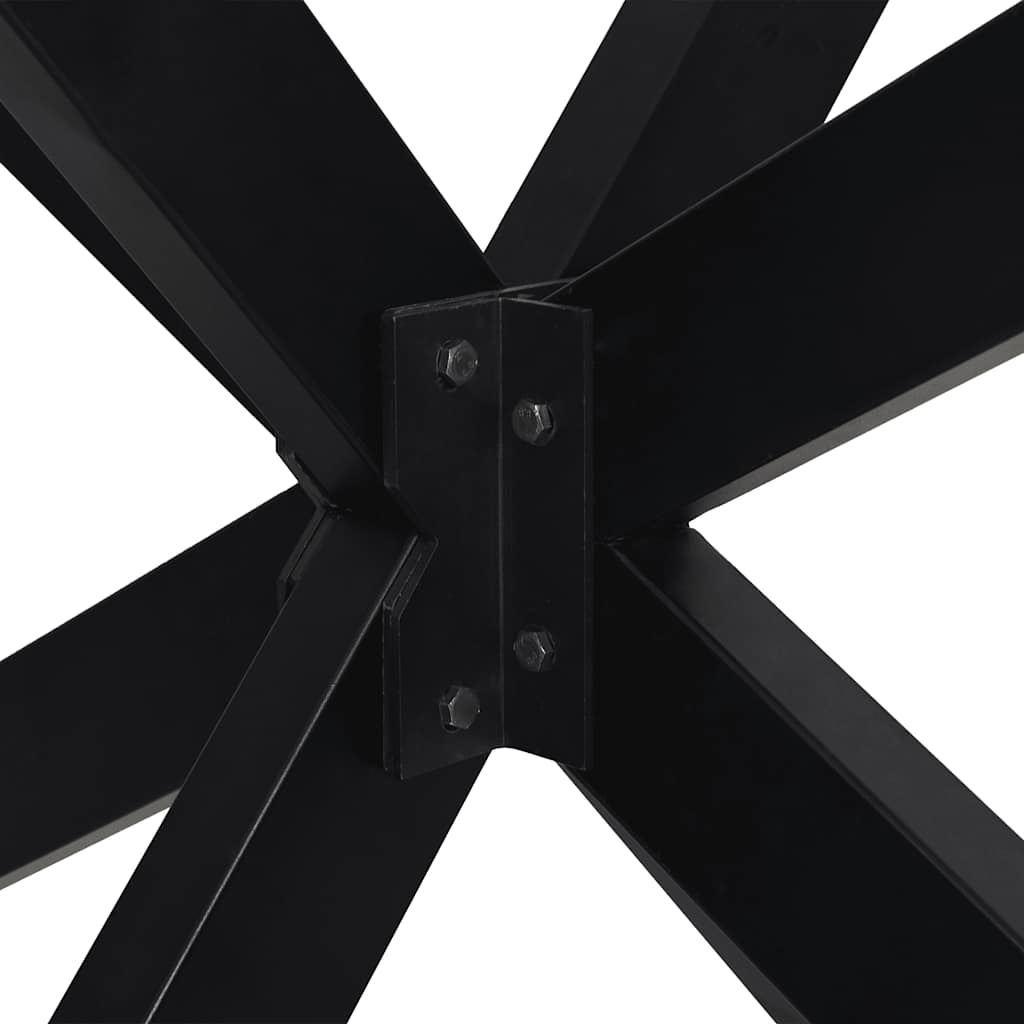 Pied de table à manger en forme d'araignée, noir, 120 x 68 x (72-73) cm, acier