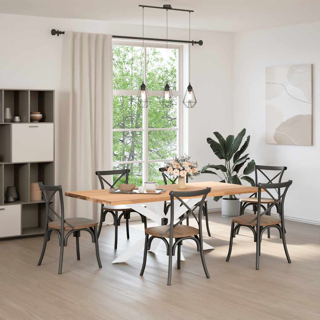 Pied de table à manger en forme d'araignée, blanc, 150 x 78 x (72-73) cm, acier