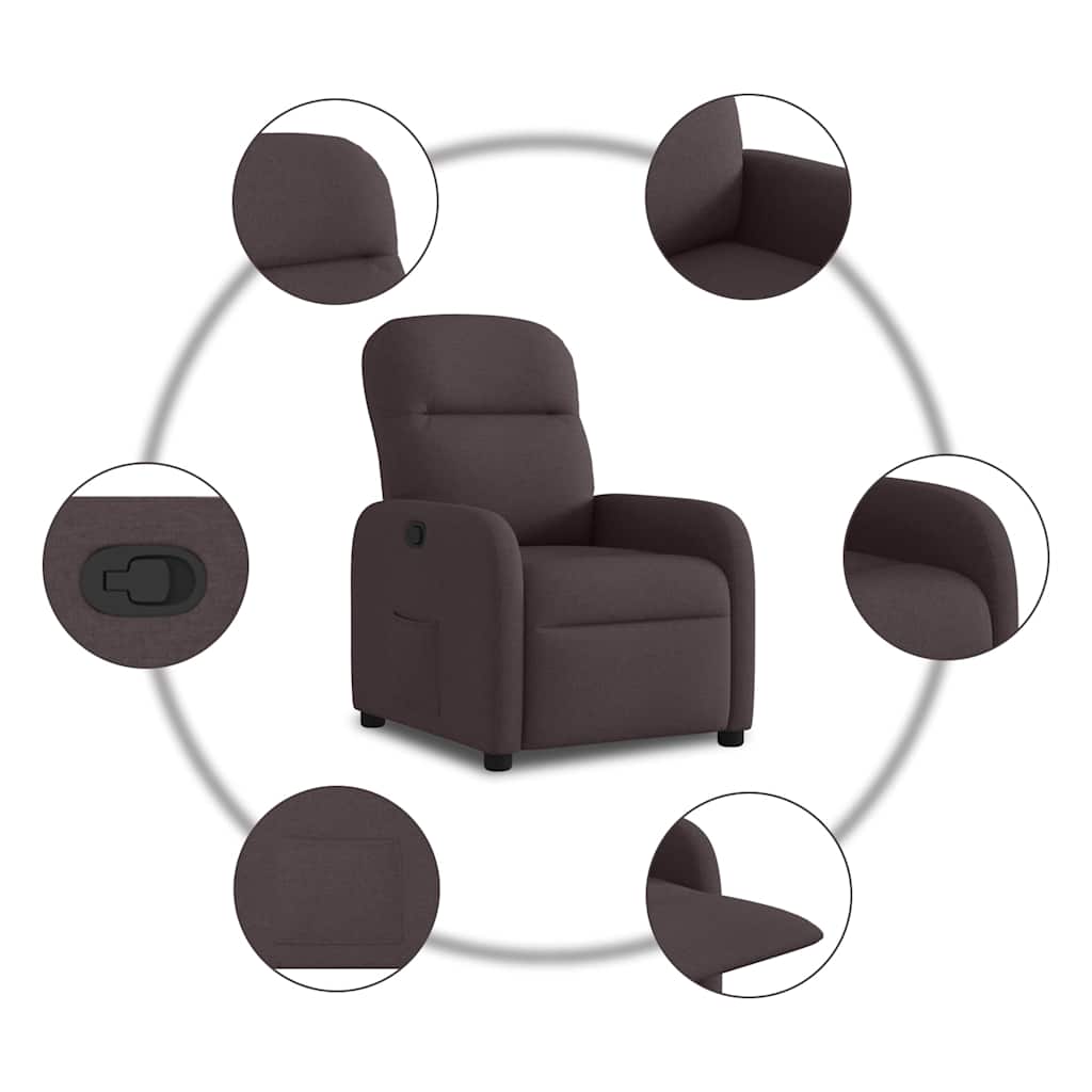 Fauteuil inclinable Marron foncé Tissu - XIOS