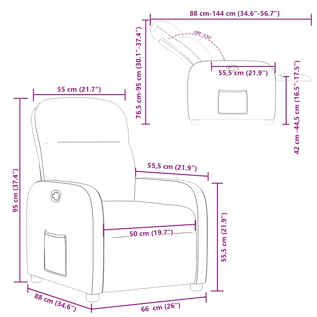 Fauteuil inclinable Crème Tissu - XIOS