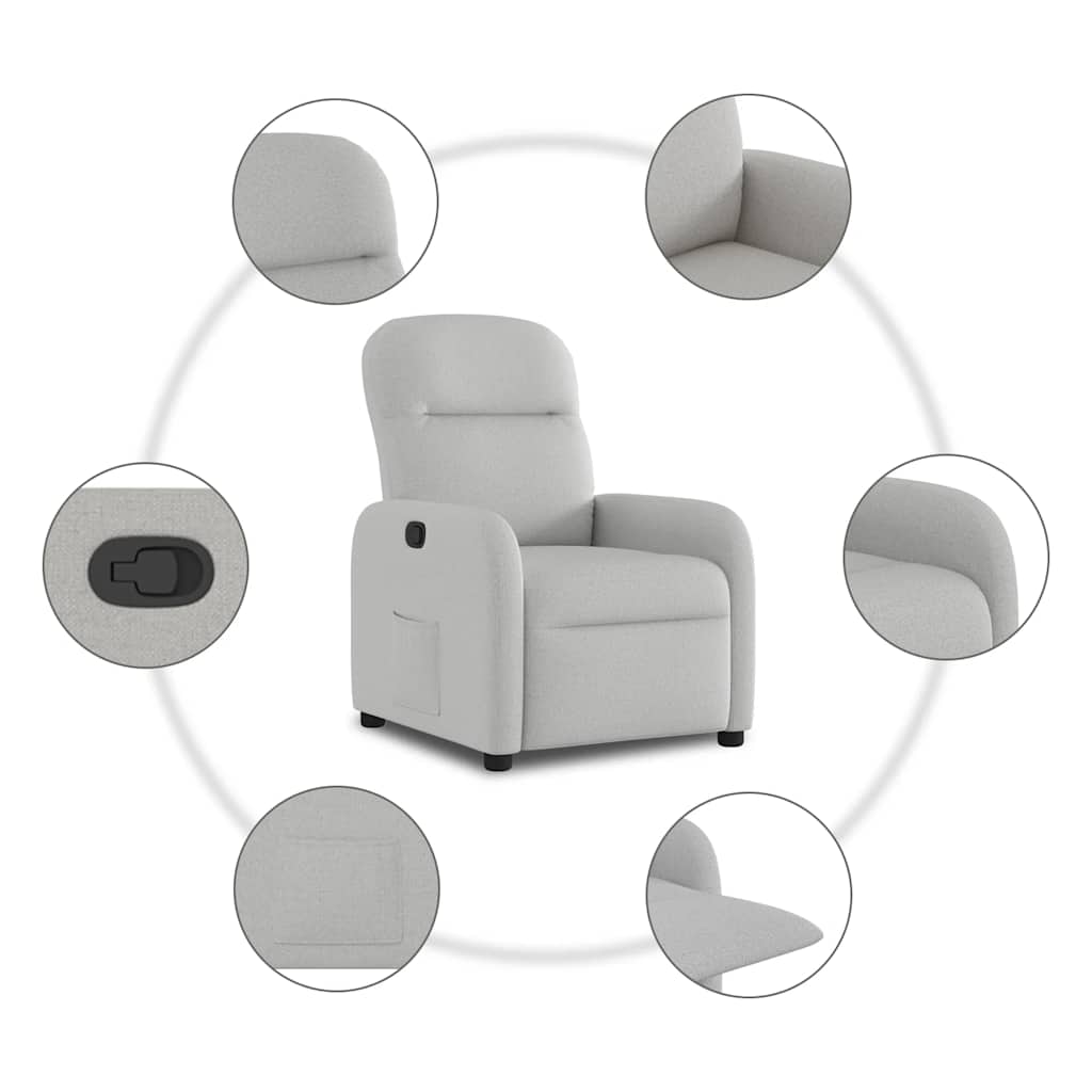 Fauteuil inclinable gris nuage tissu - XIOS